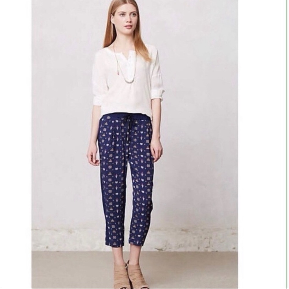 Anthropologie printed capri pants